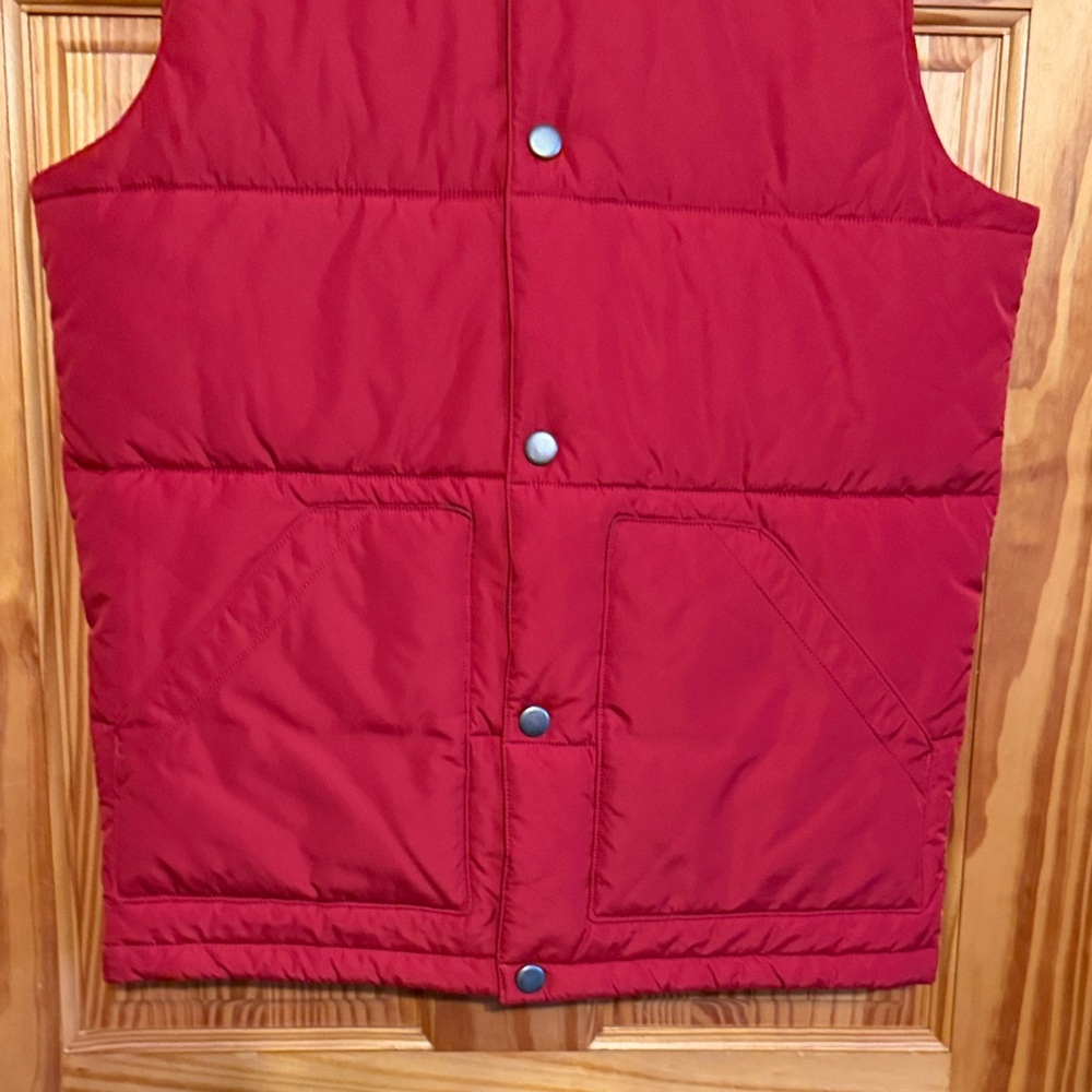 Lands' End Red/Orange Quilted Vest - Picture 5 of 10